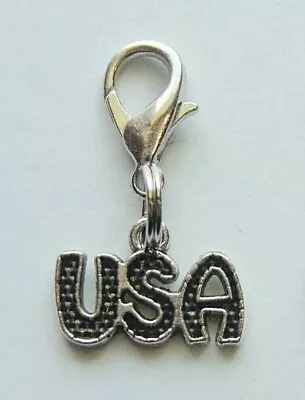 USA Clip-on Dangle Charm For Bracelet Necklace Zipper Pull Keychain America  • $3