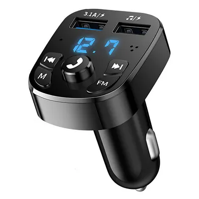 Dual Ports USB Car Charger Bluetooth FM Transmitters Audio Adapter Kit MP3 Music • $12.50