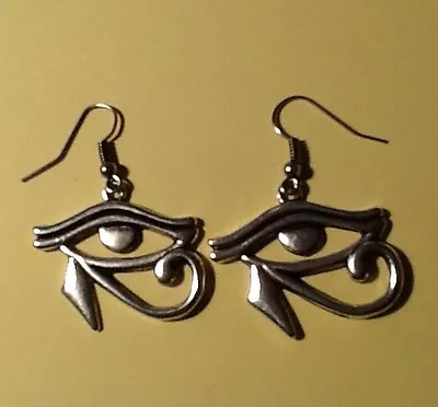 Eye Of Ra Eye Of Horus Egyptian  Silver Tone Earrings Sisters Of Mercy • $2.99