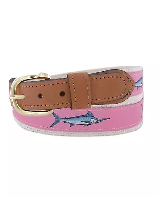 ZEP-PRO Leather Canvas Woven Ribbon Fishing Belt MARLIN PINK Pic Size • $24.99