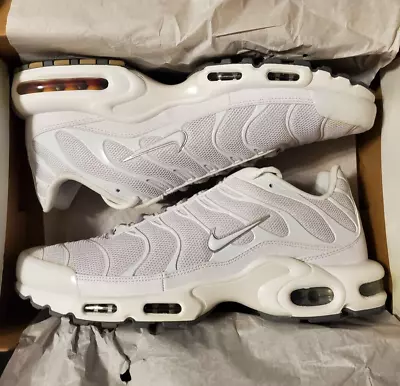 Nike Air Max Plus White Cool Grey Mens Size 13 Sneaker Running Shoes 604133-139 • $74.91