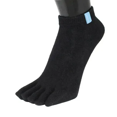 £8.99 • Buy TOETOE Essential Everyday Cotton Trainer Five Finger Running Toe Socks Black ...