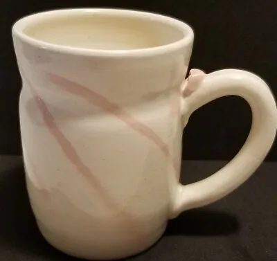 Ann Wallin Pottery Mug Pink & White Marietta  Ga • $10.99
