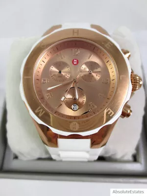 NEW Michele Jelly Bean Tahitian White Rose Gold Ladies Watch MWW12F000030 NWOT • $237.49