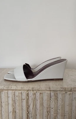 $85 • Buy Staud Women's White Billie Wedges Size 37.5