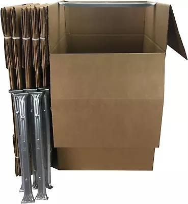 Wardrobe Clothing Moving Boxes With Bar 6 Pack Brown 24  X 24  X 40  • $224.83