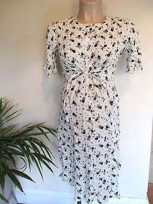 Seraphine Maternity & Nursing White Floral Smart Tie Front Dress Size 6 • $31.08