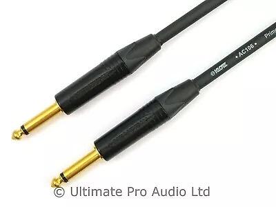 Klotz Cable Guitar Lead 1/4  Black Gold Neutrik Straight To Straight Jack AC106 • £25.98