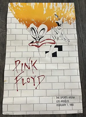 Pink Floyd The Wall Los Angeles 1980 Concert Poster *Needs Some TLC *See Photos • $50