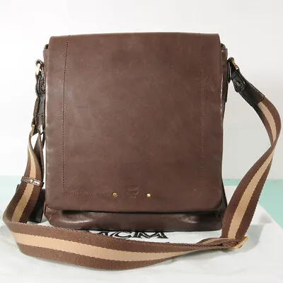 AUTHENTIC MCM Leather Cross  Messenger  Bag + Dust Bag • $69.99