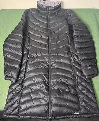 LL Bean Black 850 Down Parka Quilted Puffer Jacket Downtek • Women’s Large • $59.99