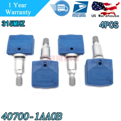 $75.65 • Buy New Set Of 4 TPMS Tire Pressure Sensors For Infiniti Nissan 40700-1AA0B 315MHz