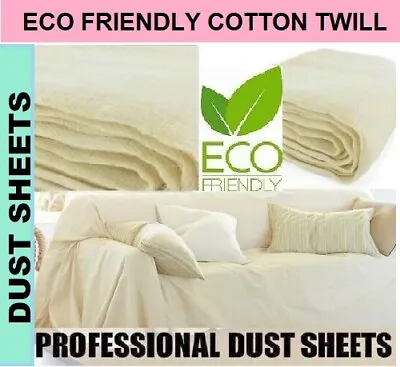 Heavy Duty 12ft X 9ft 100%cotton Twill Professional Decorating Large Dust Sheet • £1.49