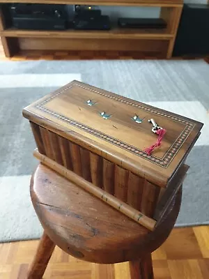 Vintage Puzzle Jewellery Box Secret Drawer & Hidden Lock 1920's Walnut • $275