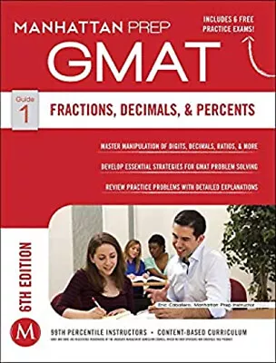 GMAT Fractions Decimals And Percents Paperback Manhattan Prep • £4.03