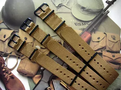 NATO G10 Khaki Brown Nylon Military Army PVD Watch Band Strap IW SUISSE 18 20 22 • $11.95