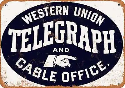 Metal Sign - Western Union Telegraph And Cable 2 - Vintage Look Reproduction • $18.66