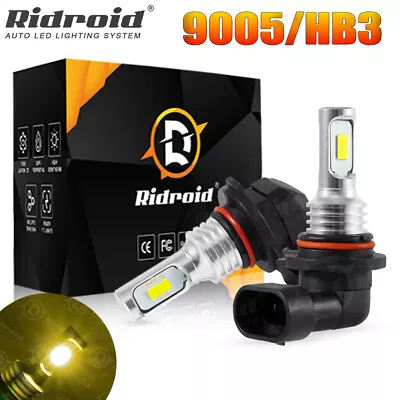 9005 HB3 LED Headlight Bulbs Kit High Beam Yellow 3000K For Ford F-150 2015-2023 • $11.99