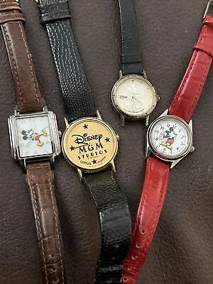 Vintage 4  Walt Disney Lot Of Mickey Mouse Wrist Watches For Parts Or Repair • $9.99