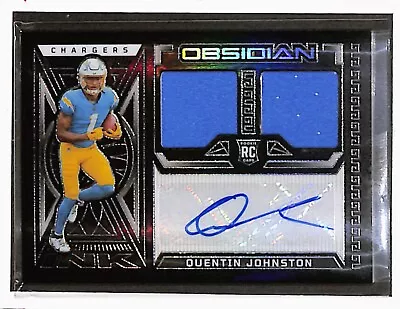 2023 Panini Obsidian QUENTIN JOHNSTON ROOKIE JERSEY INK DUAL RELIC /199 CHARGERS • $39.99