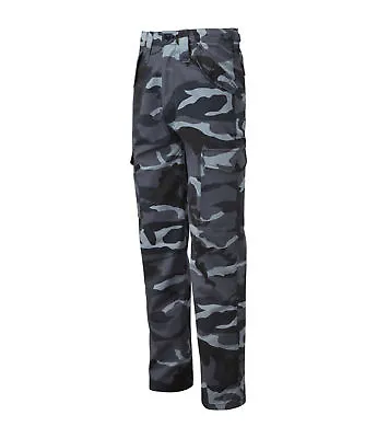£19.99 • Buy Mens Cargo Combat Work Trousers Army Military Camo Camouflage Blue Castle 901