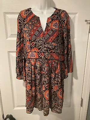 Zara Trafaluc Tribal Print Boho Ethnic Gypsy Babydoll Quilted Dress S • $22.99