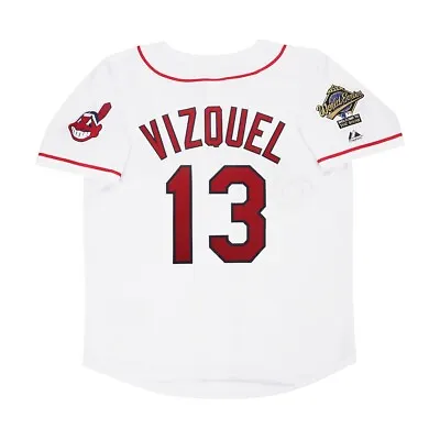 Omar Vizquel 1995 Cleveland Indians Home White World Series Men's Jersey • $129.99