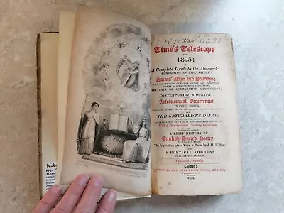 1825 TIMES TELESCOPE Almanac SAINTS DAYS  Byron Letter  ASTRONOMICAL OCCURRENCES • £39.99