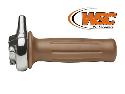 Domino Rally Single Cable Pull Throttle 0335.03.60 With Chrome With Brown Grips • $75.01