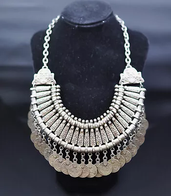 Turkish Coin Necklace Belly Dancer Silver Tone 16  Lobster Claw Clasp • $12.99