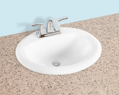 Gele 20''x17'' Counter Top Oval Drop In Bathroom Sink Porcelain Vitreous China • $72.99