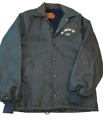 Vintage Los Angeles City Fire Jacket Size Small Collegiate Pacific Blue Lined • $32