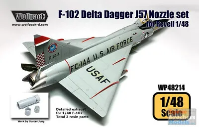 WPD48214 1:48 Wolfpack F-102 Delta Dagger J57 Engine Nozzle Set (REV Kit) • $21.49