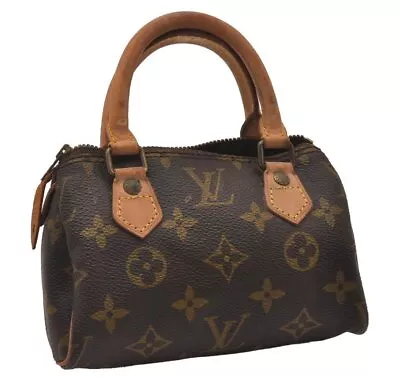 Authentic Louis Vuitton Monogram Mini Speedy Hand Bag Purse Old Model Junk 8933I • $100