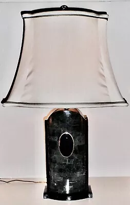 Vintage- Maitland-Smith Green Serpentine Marble And Agate Skyscraper Table Lamp • $850