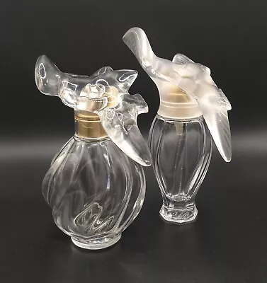 L'Air Du Temps Perfume Bottles X2 Lalique Double Dove Design Empty Nina Ricci • £8.50