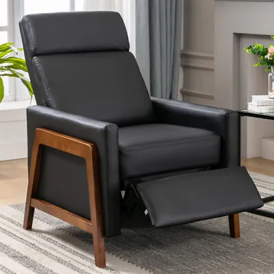 Wood-Framed PU Leather Recliner Chair Small Recliner Sofa Home Theater Seating • $329.96