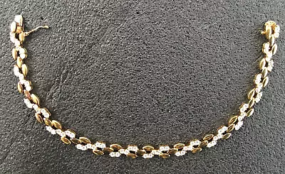 Vintage PAJ .925 Gold Over Sterling Silver CZ Tennis Bracelet 7.25  EUC • $29.99