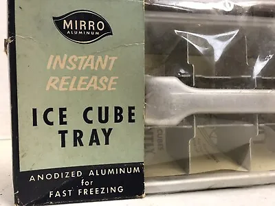 Vintage MIRRO Metal Ice Cube Tray Aluminum SINGLE Handle ORIGINAL BOX!!!!!!!!!! • $40