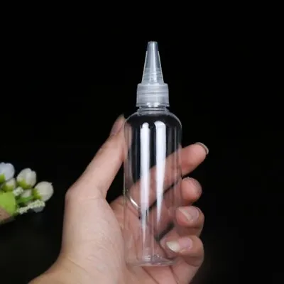 £9.99 • Buy 10pcs 100ml Twist Top Empty Bottles Plastic Nozzle Dropper Caps Spout Clear