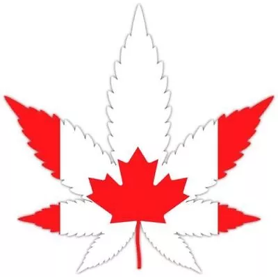 Canadian Weed Leaf Sticker Pot Canada Flag Laptop Wall Truck • £4.64