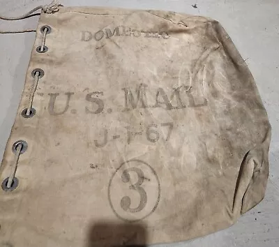 Vintage Domestic US Mail #3 J-I-67  Heavy Canvas Mail Bag Sack • $39