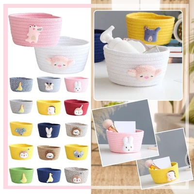$22.22 • Buy Under Bed Mesh Shoe Rack Small Woven Basket Cute Blue Rope Basket Cotton Basket