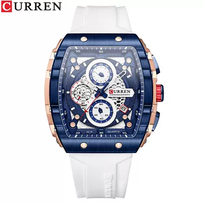 £27.19 • Buy Mens Watches Date Day Calendar Big Square Dial Classic Waterproof Wrist Watch