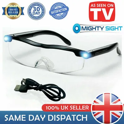 £10.99 • Buy Adult Men Womens Magnifying Reading Glasses Super Mighty Sight Glasses With Led