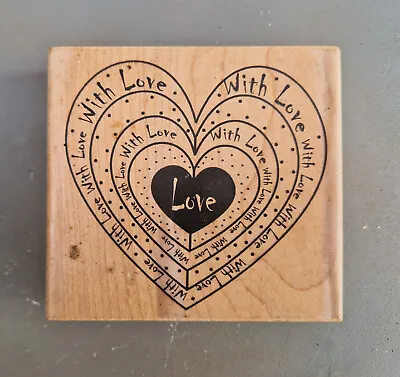 Love Heart In A Rubber Wood Mounted Stamp With Love Anna Stemplewska • £12