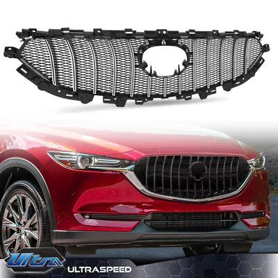 Fit For 2017-2021 Mazda CX-5 CX5 Front Grille Mesh Grill Vent Trim Bar ABS Black • $155