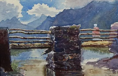 Original Watercolour 'Bridge Capel Curig Circa 1890 Artist Unknown • £35