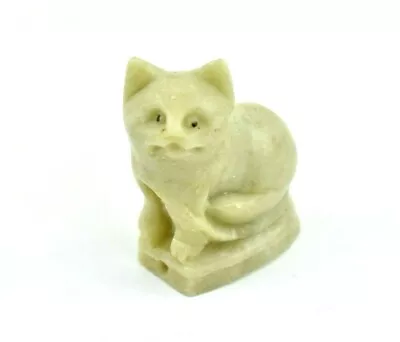 Miniature Soapstone Kitty Cat Figurine • $11.49