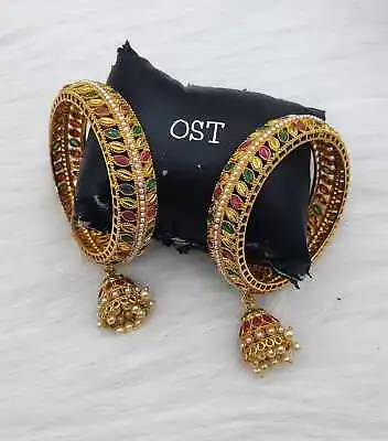 Ethnic Indian Fashion Jewelry Gold Plated Bollywood Bridal Bangles Bracelet Set • $18.99